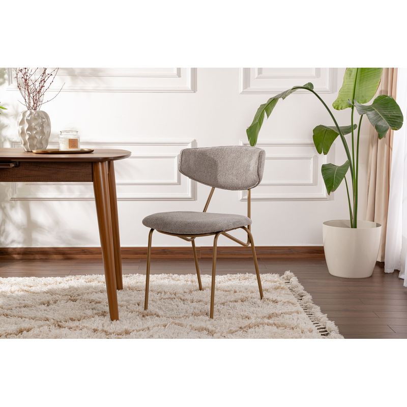 Casa si Gradina - Mobilier - Scaune si fotolii - Scaune - Set scaune, Hanah Home, fag, chenille, gri auriu, 48x59x80 cm - Infinity.ro
