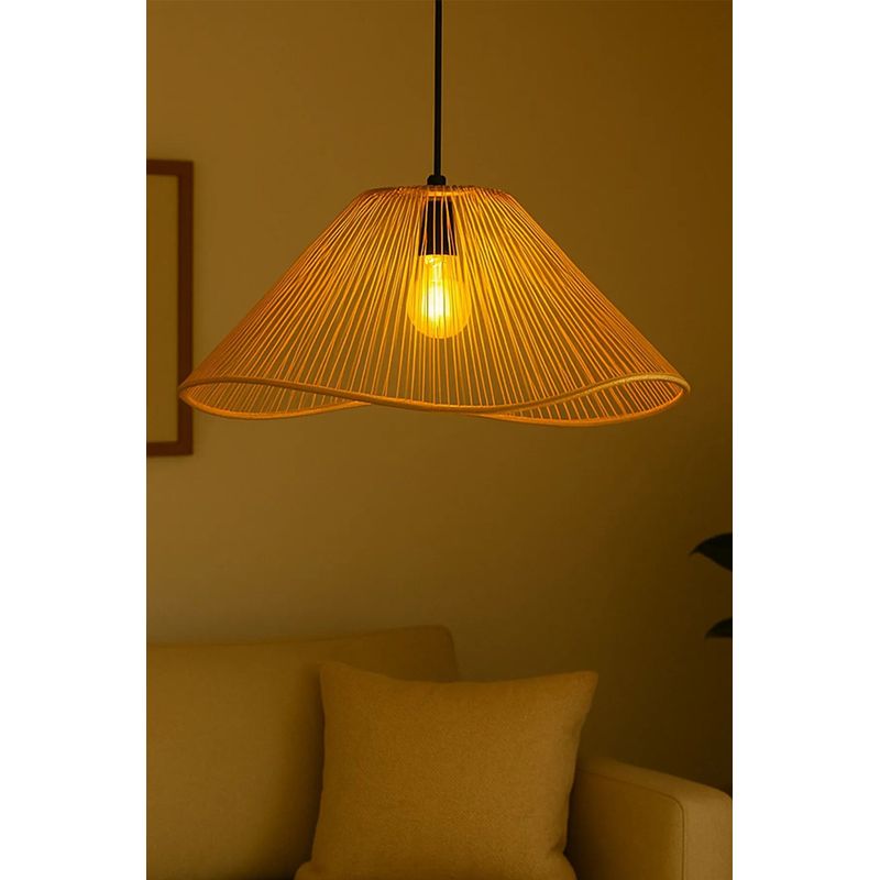 Casa si Gradina - Corpuri si surse de iluminat - Lustre si pendule - Candelabru, Opviq, metal si rafie, portocaliu, inaltime reglabila 19-55 cm - Infinity.ro