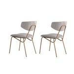 Casa si Gradina - Mobilier - Scaune si fotolii - Scaune - Set scaune, Hanah Home, fag, chenille, gri auriu, 48x59x80 cm - Infinity.ro