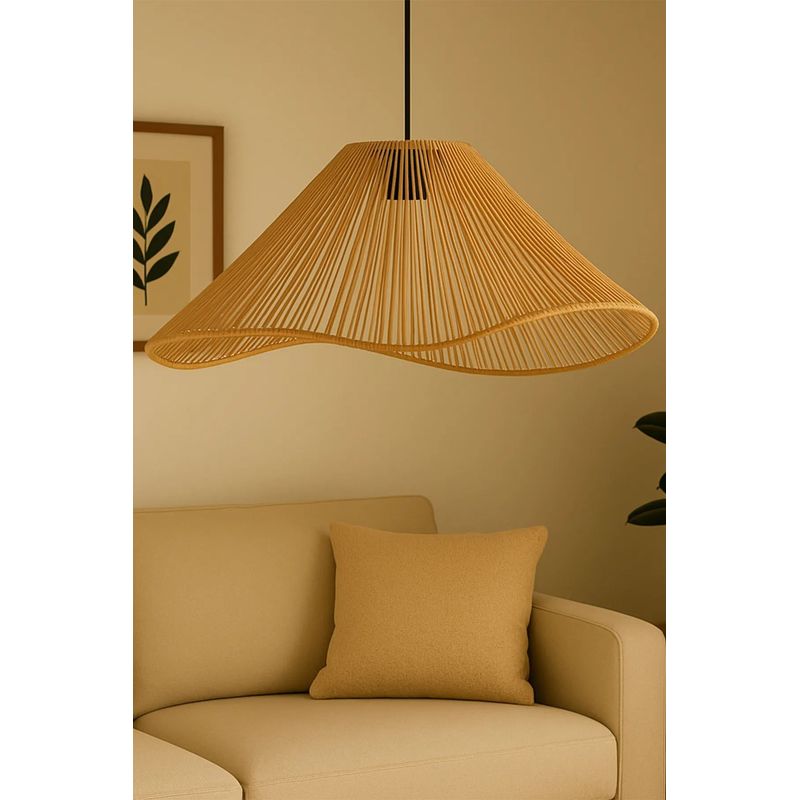 Casa si Gradina - Corpuri si surse de iluminat - Lustre si pendule - Candelabru, Opviq, metal si rafie, portocaliu, inaltime reglabila 19-55 cm - Infinity.ro