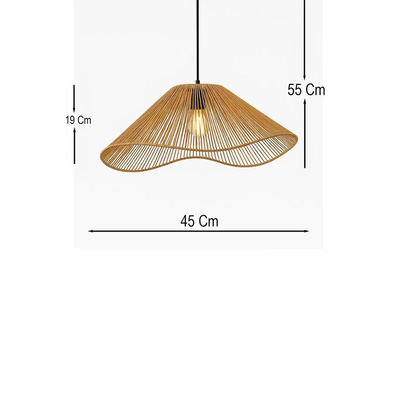 Casa si Gradina - Corpuri si surse de iluminat - Lustre si pendule - Candelabru, Opviq, metal si rafie, portocaliu, inaltime reglabila 19-55 cm - Infinity.ro