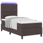Casa si Gradina - Mobilier - Paturi si accesorii - Paturi - Pat cu arcuri si saltea de la cu LED - material maro inchis, 80 x 200 cm - Infinity.ro