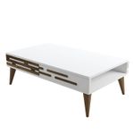 Casa si Gradina - Mobilier - Mese si birouri - Masute de cafea - Masuta de cafea, Hanah Home, pal melaminat, nuc si alb, 105x60x34.6 cm, 845HCT5357 - Infinity.ro