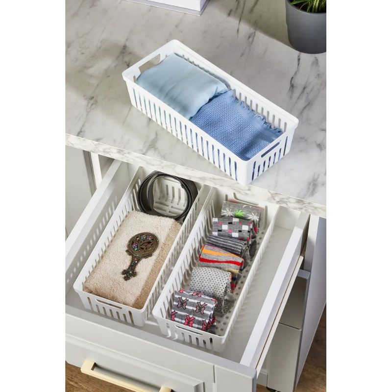 Casa si Gradina - Mobilier - Organizare si depozitare - Organizatoare pentru sertare si dulapuri - Organizator bucatarie, Hermia, plastic, alb, 34,5x15x9 cm, set 3 piese - Infinity.ro