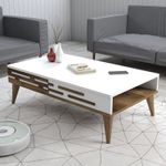 Casa si Gradina - Mobilier - Mese si birouri - Masute de cafea - Masuta de cafea, Hanah Home, pal melaminat, nuc si alb, 105x60x34.6 cm, 845HCT5357 - Infinity.ro