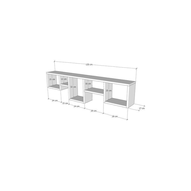 Casa si Gradina - Mobilier - Biblioteci si rafturi - Rafturi - Raft de perete, Hanah Home, PAL melaminat, antracit, 120x32x17 cm - Infinity.ro