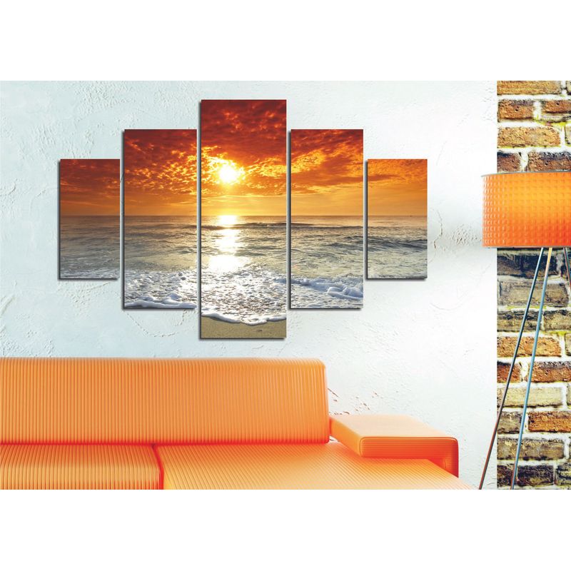 Casa si Gradina - Decoratiuni - Tablouri - Tablou decorativ din mdf, Wallxpert, multicolor, 92x56 cm, set 5 piese, 236MIR1962 - Infinity.ro