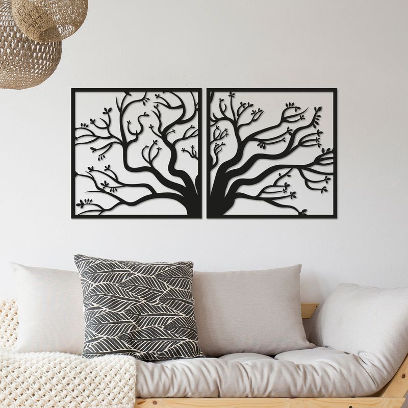 Casa si Gradina - Decoratiuni - Decoratiuni perete - Accesoriu decorativ de perete, Wallxpert, metal, negru, 100x50 cm, 891TNL1117 - Infinity.ro