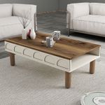Casa si Gradina - Mobilier - Mese si birouri - Masute de cafea - Masuta de cafea, Hanah Home, pal melaminat, crem, 180x60x35.6 cm - Infinity.ro