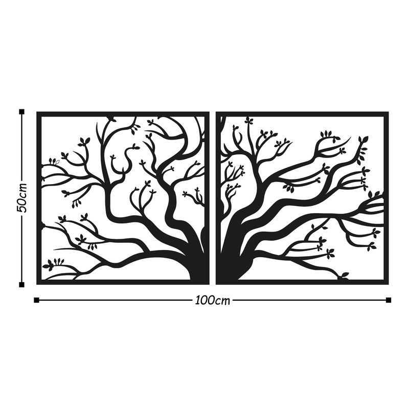 Casa si Gradina - Decoratiuni - Decoratiuni perete - Accesoriu decorativ de perete, Wallxpert, metal, negru, 100x50 cm, 891TNL1117 - Infinity.ro