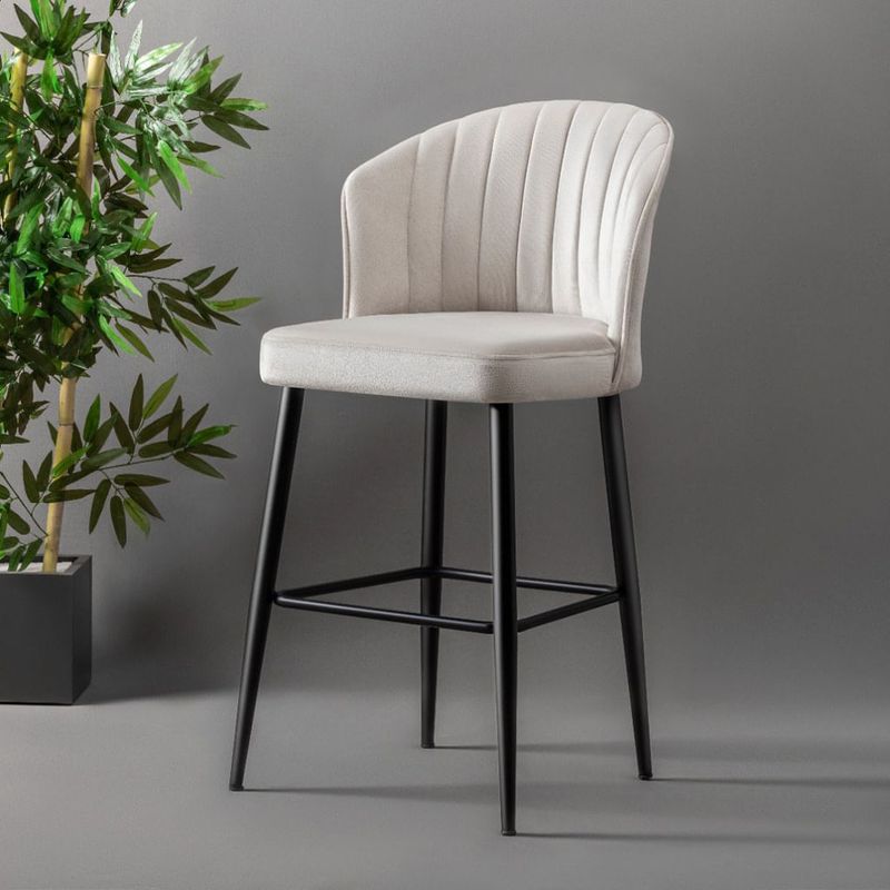 Casa si Gradina - Mobilier - Scaune si fotolii - Tabureti - Set taburete bar, Hanah Home, melaminat, crem si negru, 52x42x97 cm - Infinity.ro