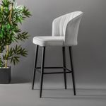 Casa si Gradina - Mobilier - Scaune si fotolii - Tabureti - Set taburete bar, Hanah Home, melaminat, crem si negru, 52x42x97 cm - Infinity.ro