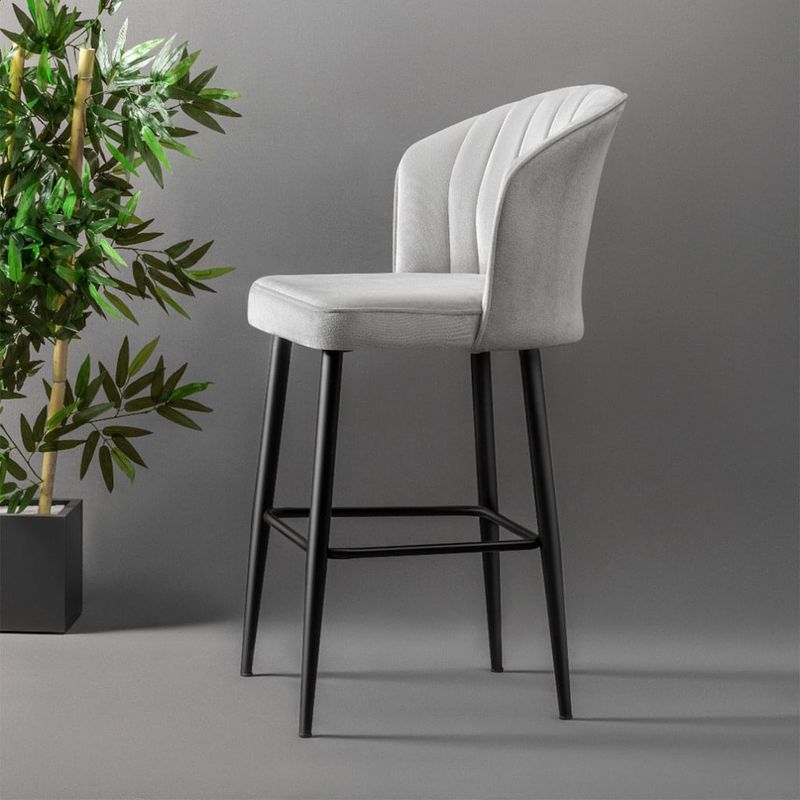 Casa si Gradina - Mobilier - Scaune si fotolii - Tabureti - Set taburete bar, Hanah Home, melaminat, crem si negru, 52x42x97 cm - Infinity.ro