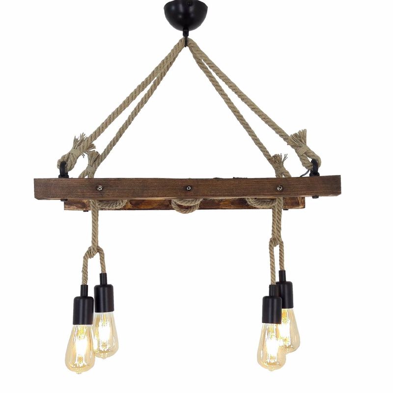 Casa si Gradina - Corpuri si surse de iluminat - Lustre si pendule - Candelabru, Opviq, lemn masiv de pin, nuc, 80x34x60 cm - Infinity.ro