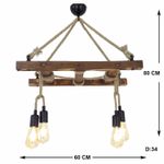 Casa si Gradina - Corpuri si surse de iluminat - Lustre si pendule - Candelabru, Opviq, lemn masiv de pin, nuc, 80x34x60 cm - Infinity.ro