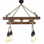 Casa si Gradina - Corpuri si surse de iluminat - Lustre si pendule - Candelabru, Opviq, lemn masiv de pin, nuc, 80x34x60 cm - Infinity.ro
