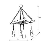 Casa si Gradina - Corpuri si surse de iluminat - Lustre si pendule - Candelabru, Opviq, lemn masiv de pin, nuc, 80x34x60 cm - Infinity.ro