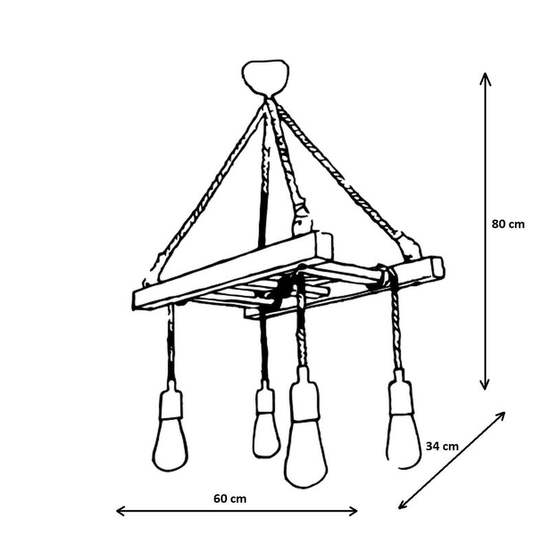 Casa si Gradina - Corpuri si surse de iluminat - Lustre si pendule - Candelabru, Opviq, lemn masiv de pin, nuc, 80x34x60 cm - Infinity.ro