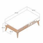 Casa si Gradina - Mobilier - Mese si birouri - Masute de cafea - Masuta de cafea, Hanah Home, pal melaminat, nuc, alb, marmura, 105x60x34.6 cm - Infinity.ro