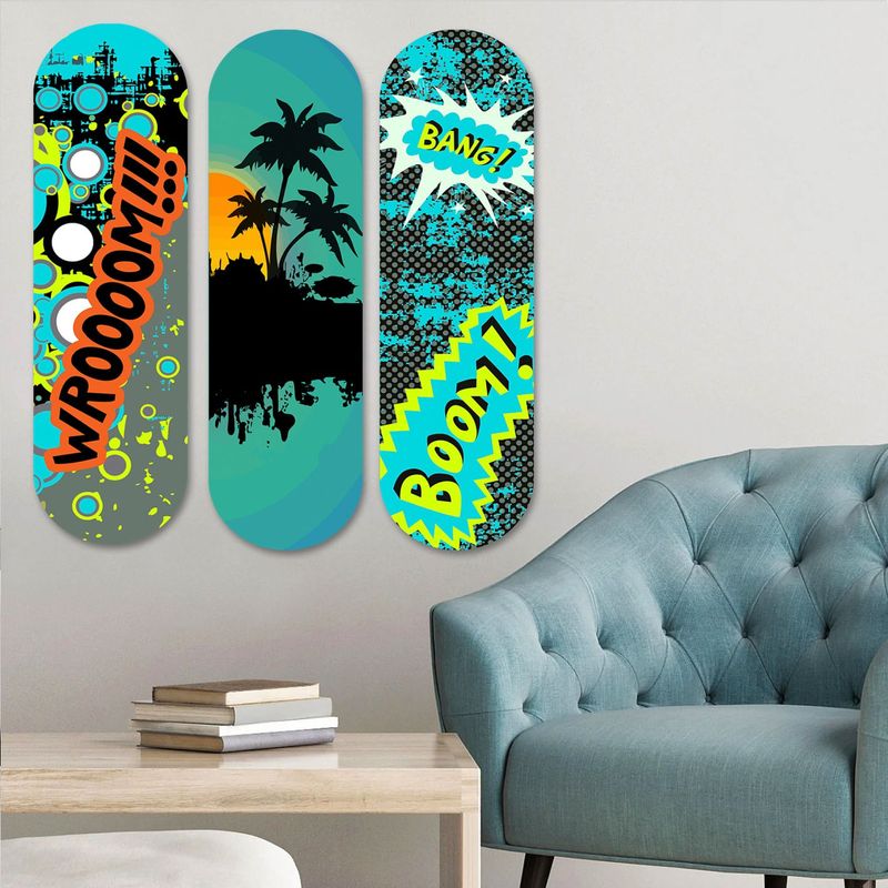 Casa si Gradina - Decoratiuni - Tablouri - Tablou decorativ, Wallxpert, mdf, multicolor, 70x70 cm, set 3 piese, 715MRY1148 - Infinity.ro