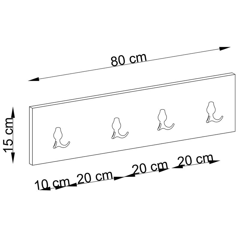 Casa si Gradina - Mobilier - Organizare si depozitare - Cuiere - Cuiere de perete, Hanah Home, pal melaminat, nuc, 80x15x1.8 cm - Infinity.ro
