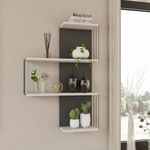 Casa si Gradina - Mobilier - Biblioteci si rafturi - Rafturi - Raft de perete, Hanah Home, pal melaminat, alb si antracit, 64x19x96 cm - Infinity.ro