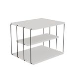 Casa si Gradina - Mobilier - Mese si birouri - Mese living - Masuta laterala, Hanah Home, panou de particule melaminat, alb si negru, 50x34x40 cm - Infinity.ro