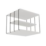 Casa si Gradina - Mobilier - Mese si birouri - Mese living - Masuta laterala, Hanah Home, panou de particule melaminat, alb si negru, 50x34x40 cm - Infinity.ro