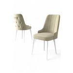 Casa si Gradina - Mobilier - Scaune si fotolii - Scaune - Set scaune, Hanah Home, metal, crem alb, 46x46x94 cm - Infinity.ro