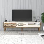 Casa si Gradina - Mobilier - Comode si corpuri - Comode - Comoda tv, Hanah Home, pal melaminat, nuc si crem, 180x45x35 cm, 845HCT5353 - Infinity.ro