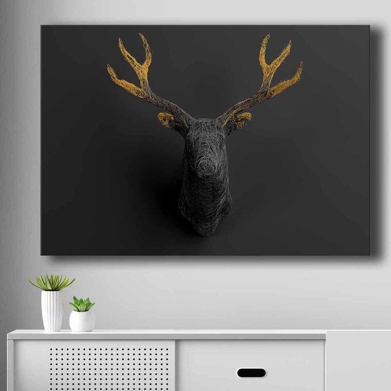 Casa si Gradina - Decoratiuni - Tablouri - Tablou canvas decorativ, Wallxpert, panza, auriu negru, 70x100 cm - Infinity.ro