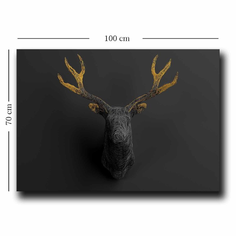 Casa si Gradina - Decoratiuni - Tablouri - Tablou canvas decorativ, Wallxpert, panza, auriu negru, 70x100 cm - Infinity.ro