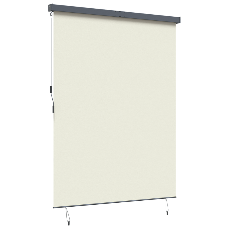 Casa si Gradina - Textile si covoare - Rulouri si jaluzele - Jaluzea Rulou de Exterior Dungi Manual Ajustabil Crem 200 x 250 cm tesatura - Infinity.ro