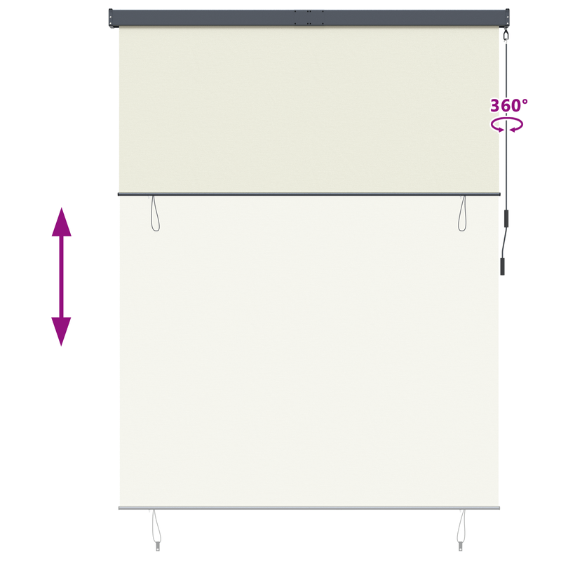 Casa si Gradina - Textile si covoare - Rulouri si jaluzele - Jaluzea Rulou de Exterior Dungi Manual Ajustabil Crem 200 x 250 cm tesatura - Infinity.ro
