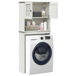 Casa si Gradina - Mobilier - Mobilier baie - Comode baie - Dulap pentru masina de spalat cu raft Alb 72.5 x 27 x 161 cm - Infinity.ro