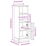 Casa si Gradina - Mobilier - Mobilier baie - Corpuri baie - Dulap de Baie Alb 37 x 34 x 110 cm Lemn masiv de pin - Infinity.ro