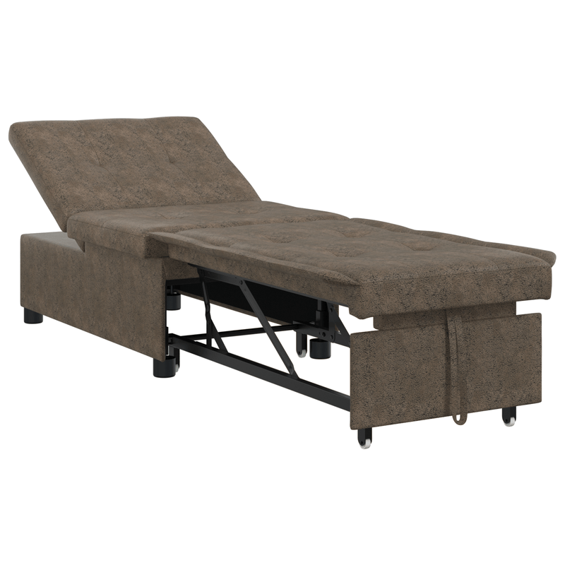 Casa si Gradina - Mobilier - Canapele si coltare - Canapele - Canapea Pat 3 in 1 Design Extensibil Verde Army Imitat Din Piele Suedata - Infinity.ro