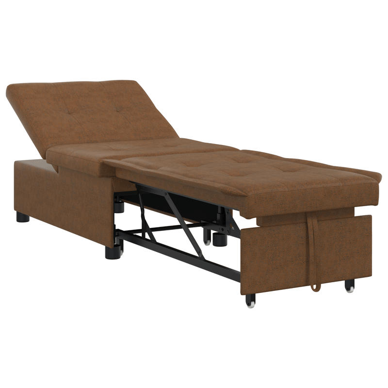 Casa si Gradina - Mobilier - Canapele si coltare - Canapele - Canapea Extensibila 3 in 1 cu Design de Extindere Maro din Piele Suedata Artificiala - Infinity.ro