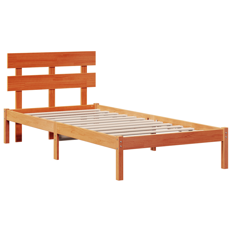 Casa si Gradina - Mobilier - Paturi si accesorii - Paturi - Cadru de Pat cu Tablie Maro Cerat 90x190 cm Lemn masiv de pin - Infinity.ro