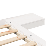 Casa si Gradina - Mobilier - Paturi si accesorii - Paturi - Cadru de pat cu mese de noapte alb 120x200cm lemn masiv - Infinity.ro