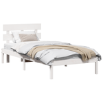 Casa si Gradina - Mobilier - Paturi si accesorii - Paturi - cadru de pat cu spatar alb 80x200 cm din lemn solid de pin - Infinity.ro