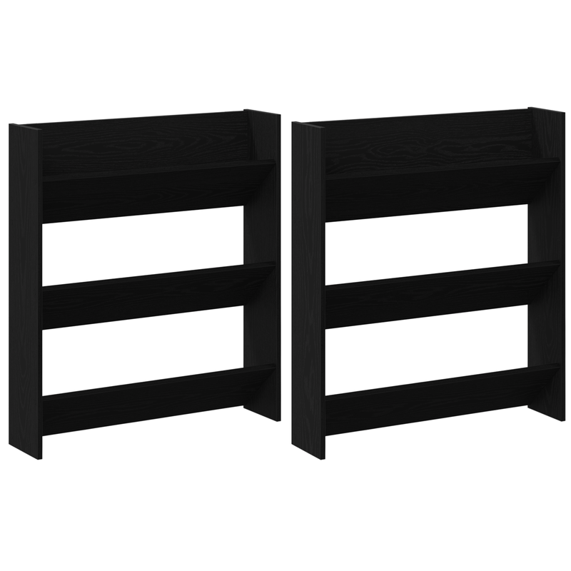 Casa si Gradina - Mobilier - Organizare si depozitare - Organizator incaltaminte - Dulapuri pentru pantofi de perete cu raft Altele 2 pcs Stejar negru - Infinity.ro