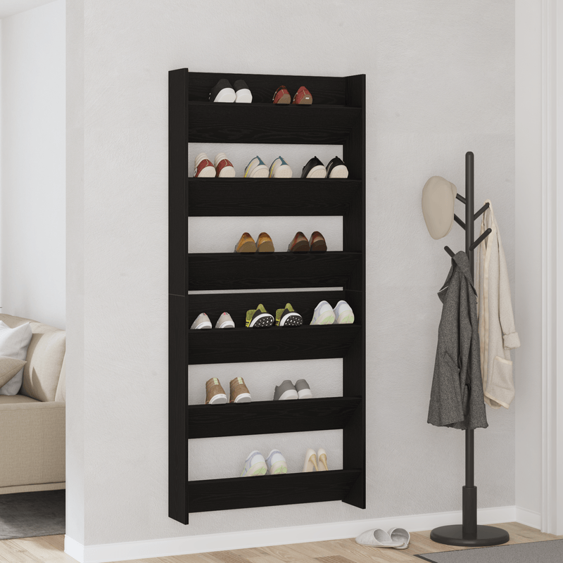 Casa si Gradina - Mobilier - Organizare si depozitare - Organizator incaltaminte - Dulapuri pentru pantofi de perete cu raft Altele 2 pcs Stejar negru - Infinity.ro