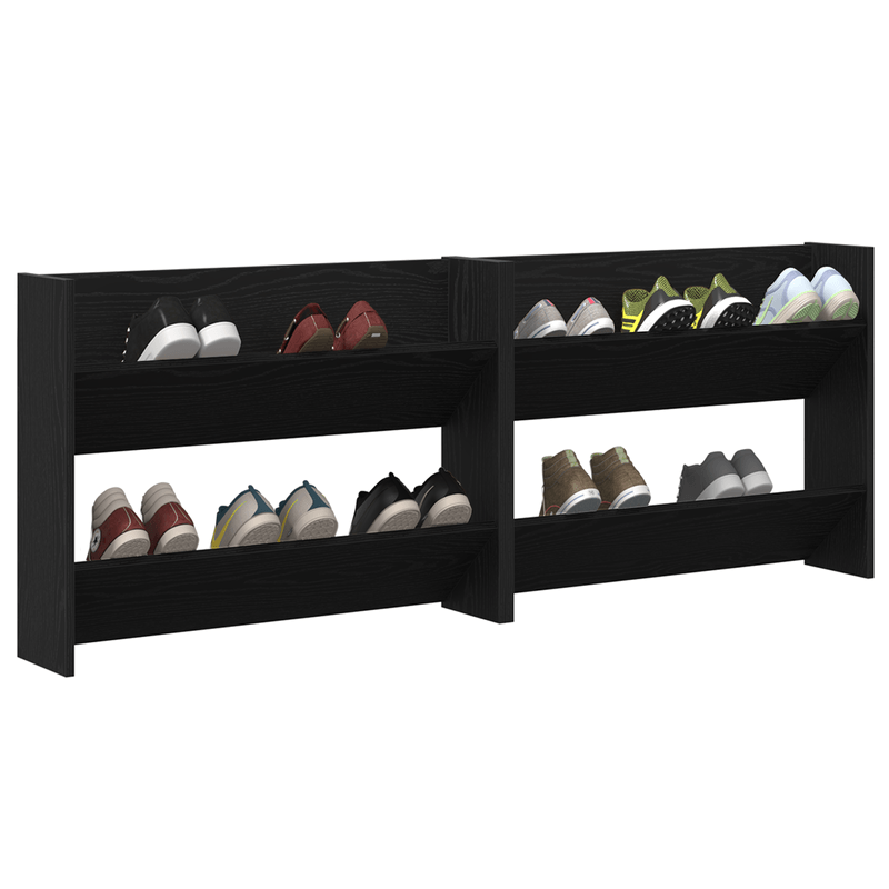 Casa si Gradina - Mobilier - Organizare si depozitare - Organizator incaltaminte - Dulapuri pentru pantofi de perete cu raft Altele 2 pcs Stejar negru - Infinity.ro
