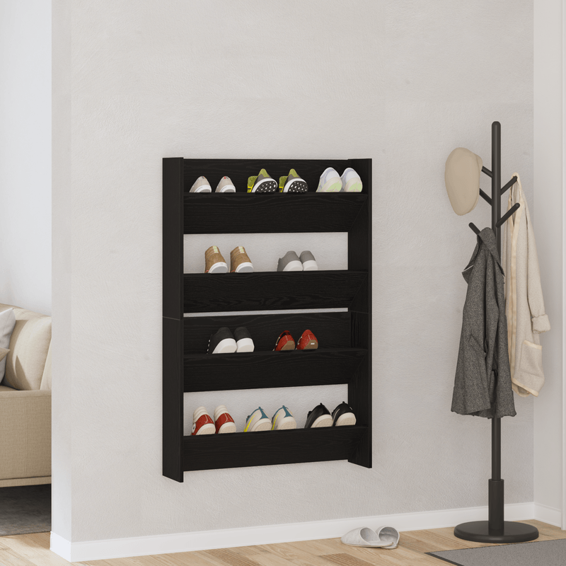 Casa si Gradina - Mobilier - Organizare si depozitare - Organizator incaltaminte - Dulapuri pentru pantofi de perete cu raft Altele 2 pcs Stejar negru - Infinity.ro