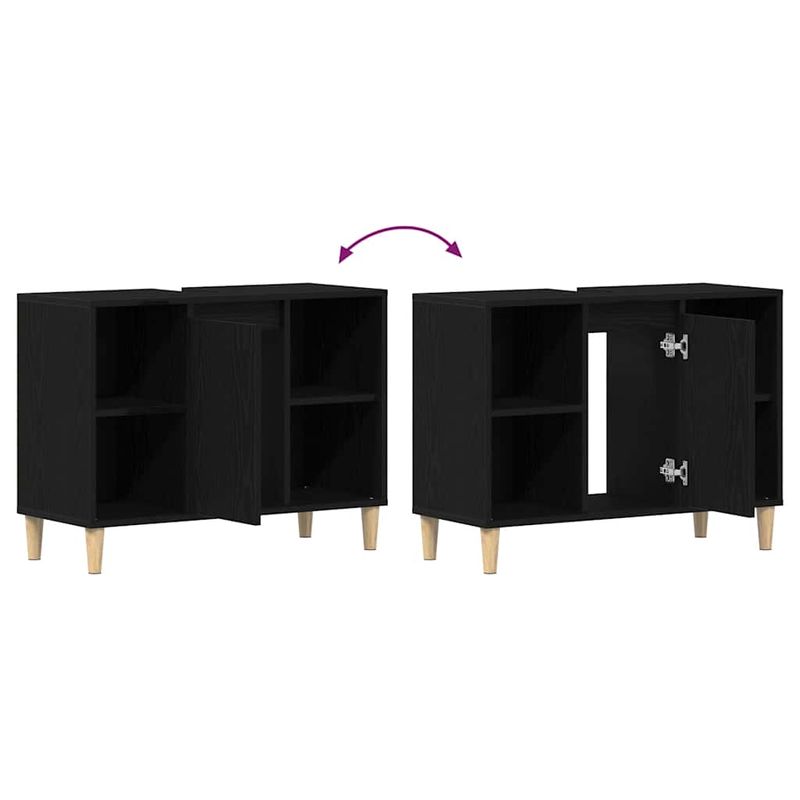 Casa si Gradina - Mobilier - Mobilier baie - Comode baie - Dulap chiuveta, stejar negru, 80x33x60 cm, lemn stratificat - Infinity.ro