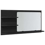 Casa si Gradina - Mobilier - Mobilier baie - Corpuri baie - Dulap cu oglinda pentru baie, stejar negru, 90x11x45 cm, lemn stratificat - Infinity.ro