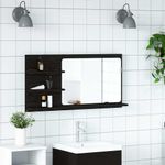 Casa si Gradina - Mobilier - Mobilier baie - Corpuri baie - Dulap cu oglinda pentru baie, stejar negru, 90x11x45 cm, lemn stratificat - Infinity.ro