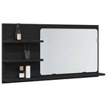 Casa si Gradina - Mobilier - Mobilier baie - Corpuri baie - Dulap cu oglinda pentru baie, stejar negru, 90x11x45 cm, lemn stratificat - Infinity.ro