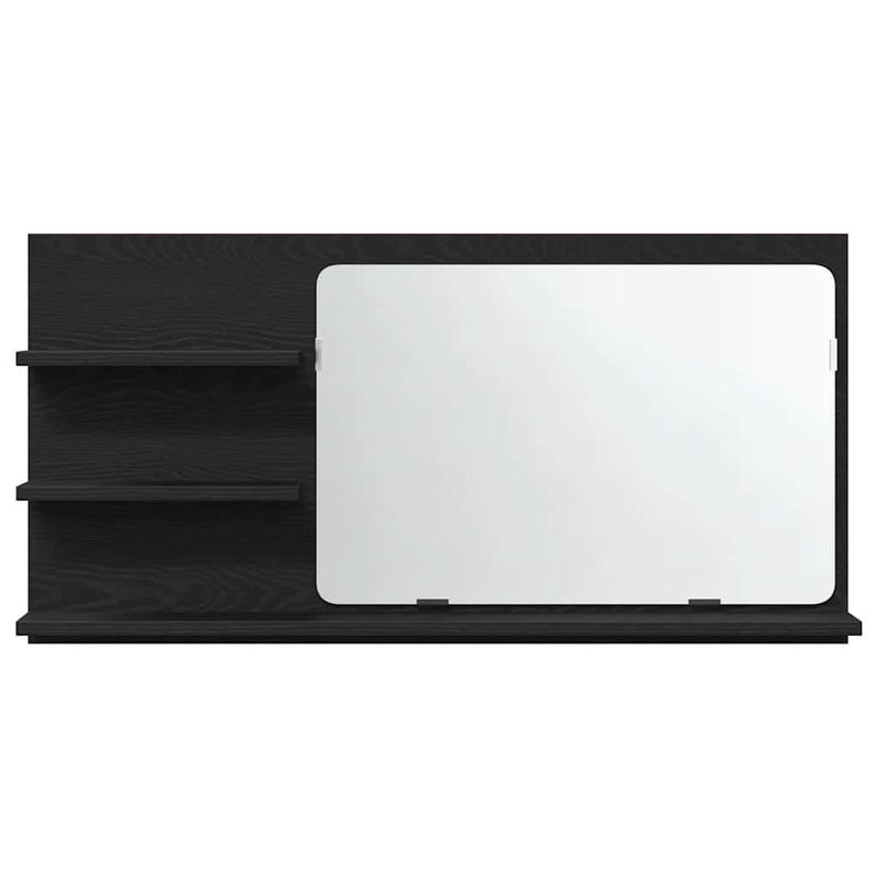 Casa si Gradina - Mobilier - Mobilier baie - Corpuri baie - Dulap cu oglinda pentru baie, stejar negru, 90x11x45 cm, lemn stratificat - Infinity.ro